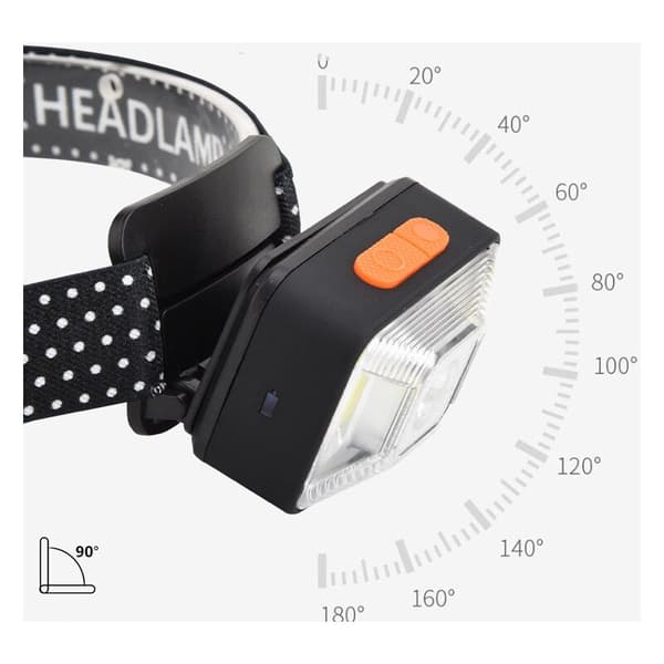 COB USB-oppladbar hodelykt sterk LED-hodelykt utendørs camping fiske hodelykt camping nattlys