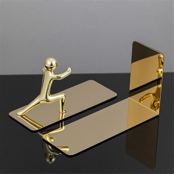 Metal Bookends Kung Fu Man Bookends Desk Bookshelf Creative Bookends Decorative Bookends for Library
