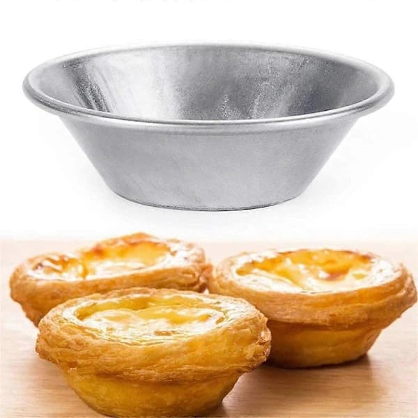 25-pakning Eggetertform Eggetertkopp Eggetertbunn, Rund Gjenbrukbar Nonstick (Aluminium) Sølv Sølv