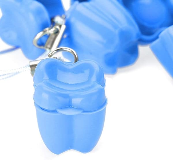 Plastbehållare för förvaring av mjölktänder, 5-pack, blå