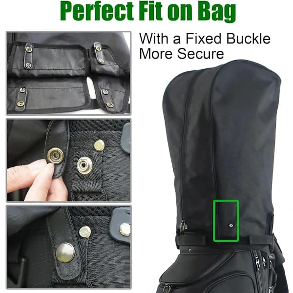 Vattentätt golfbagsskydd i canvas, svart - Passar golfbagar 21,5-24 cm