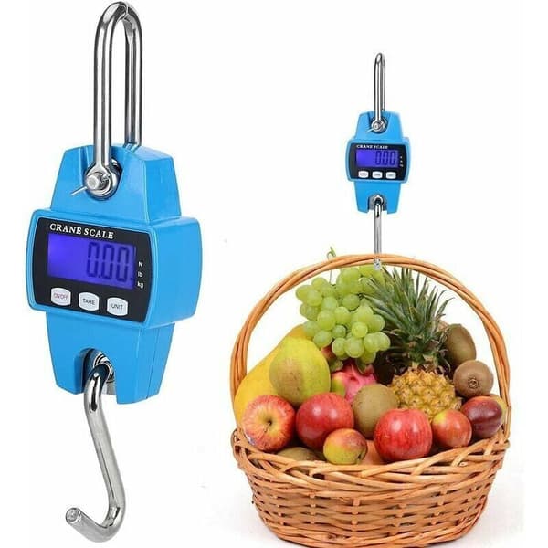 Ripustusvaaka Nosturivaaka Mini 300kg LCD Digitaalinen Elektroninen Ripustusvaaka Koukulla (Sininen)