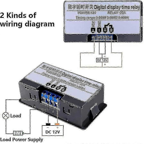 12v Time Relay 12 Volt Timer Relay Outdoor 10a Digital Shut-off Relay Adjustable Gift Tw