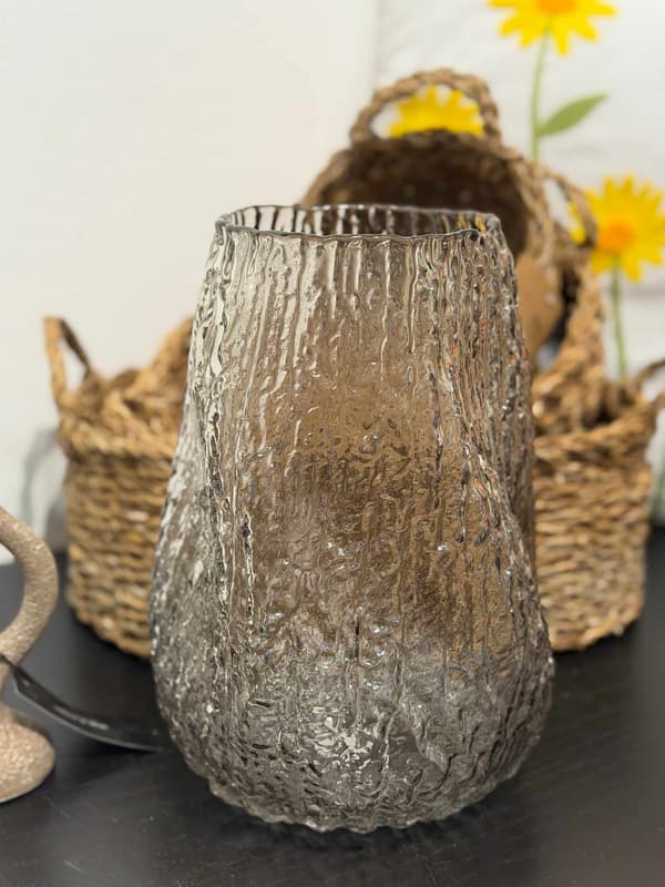 Vase Glas Taupe 25 cm Taupe 700