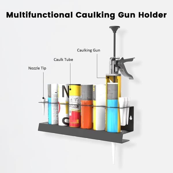 Veggmontert holder for silikontuber og tetningspatroner, 5 tuber