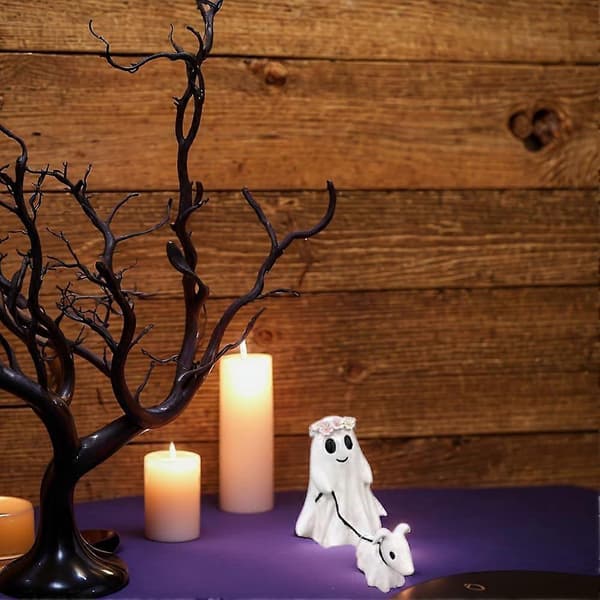 Halloween Spøgelse Gående Hund Statue, Spøgelsesdekoration Skulptur