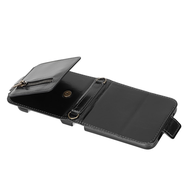 Multifunktionel Wallet Case med Kortholder til Z Flip 3 Foldbar Telefon Læder Etui Mobiltelefontilbehør Sort 0.3