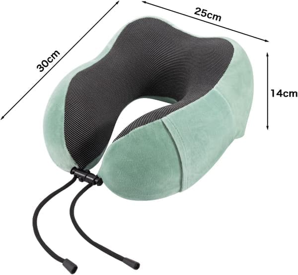 Resekudde Nackkudde Memory Foam U-formad Grön Green
