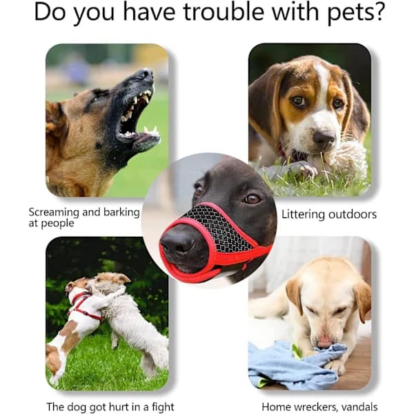 Dog Muzzle, Breathable Adjustable Muzzle and Dog Training Muzzle to Prevent Biting and Barking Suitable for Large Medium and Small Do...