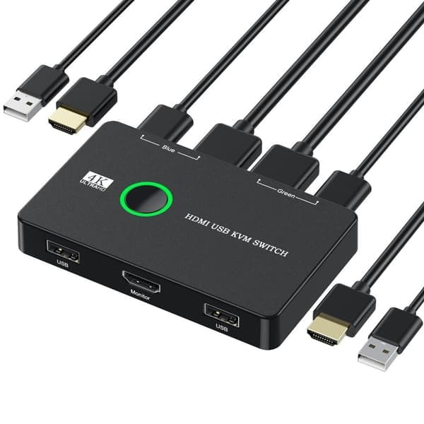 KVM HDMI-kompatibel Switch 2-portars Box USB HDMI Switch USB HDMI Switch