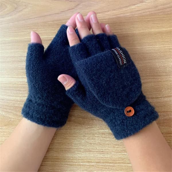 Unisex USB-opvarmede handsker, vinter, hel- og halvfinger, strikkede handsker, varme vanter til mænd og kvinder (sort)