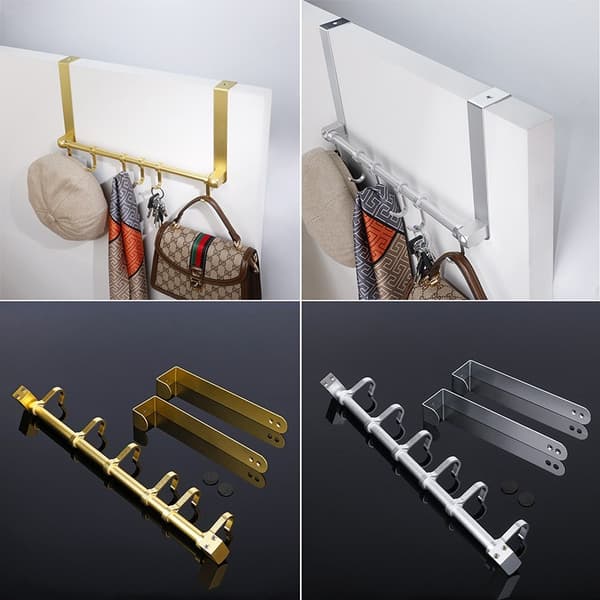 Dørkrog, aluminium, guld, kraftig 20 kg, ingen boreinstallation
