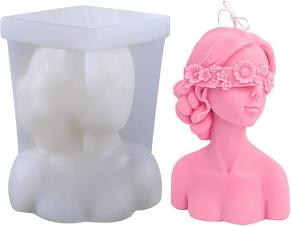 Silikonform for kvinner, 3D med lukket silikonlysform, lys