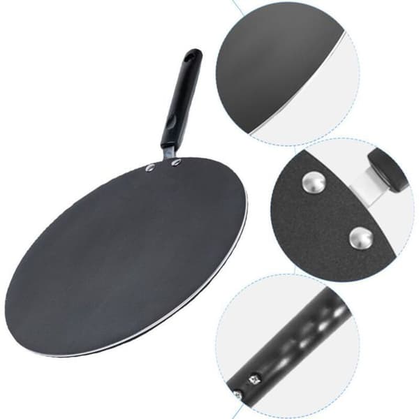 Non-stickpanne for egg og biffer, med håndtak; egnet for crêpes, chapatis og tortillas