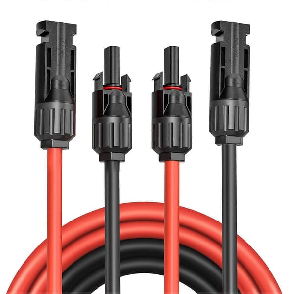 Forlengelseskabel - Solcellekabel - Rød/svart - 4mm² - Med montert solcellekontakt (5 m) (AAA)