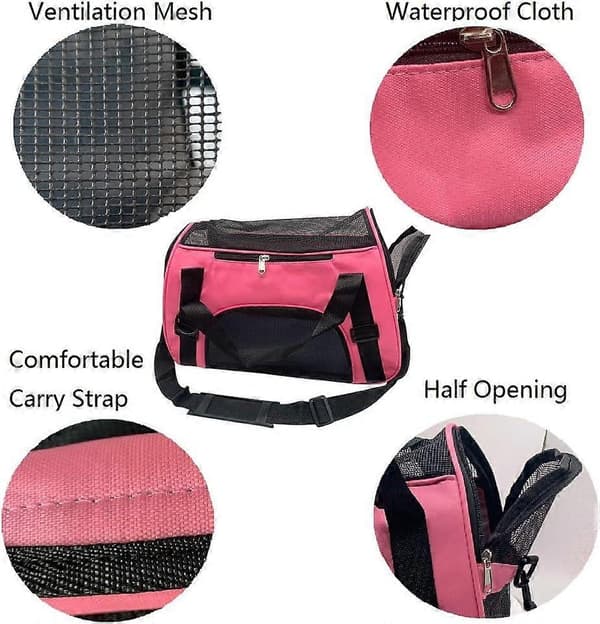 Kæledyrstaske S Pink til små hunde, katte og hvalpe
