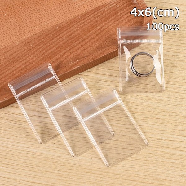 100 stk selvforseglende pose Zip Lock poser 100 STK 4X6CM 100 STK 4X6CM 100pcs 4x6cm 100pcs 4x6cm