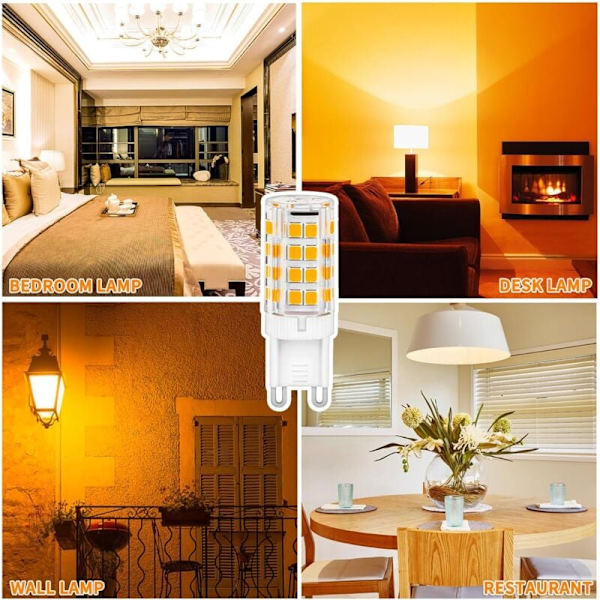 G9 LED Bulbs Warm White 5W Dimmable Energy Saving 8-Pack