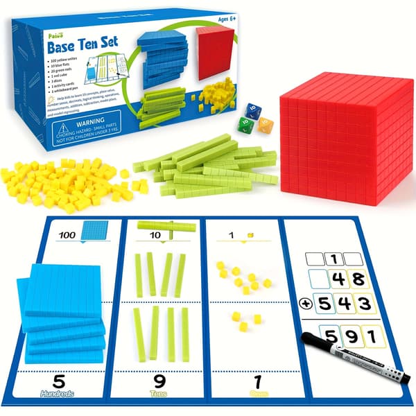 AMIBOX Base Ten Blocks ABS Blandede farver 3+ år Base Ten Blocks