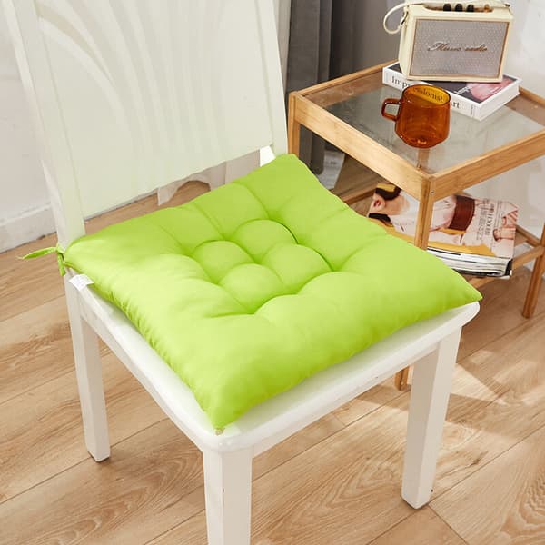 Tikattu tuolinpehmuste, 6 kpl, 40x40 cm, kiinnityksillä sisä- ja ulkokäyttöön, vihreä