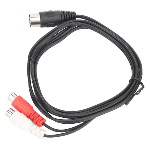 8-polet DIN til 2 RCA-adapterkabel, 8-polet han til 2 hun RCA, 1,5 m
