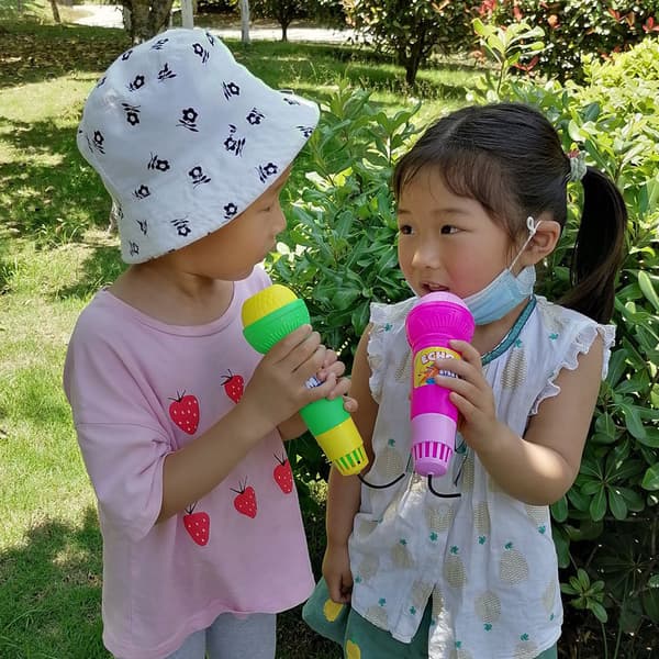 2 pcs Funny Eco Microphones for Kids, Durable Plastic Pretend Microphones, Practical Microphone