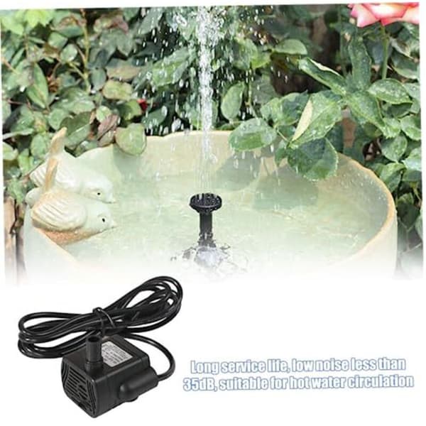 Solcellsdriven vattenpump DC 12V mini solfontänpump ersättningspump 1,5 m kabel tyst mikrosänkbar vattenpump för flytande trädgårdar