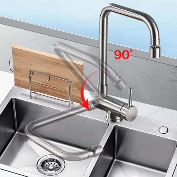 Kitchen Faucet with Pull-Out Spout - Stainless Steel Hot & Cold Water - Dual Modes