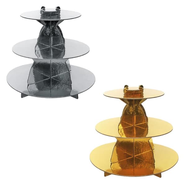 Elegant papirkakefat med tre etasjer - Gull/Sølv multifärg multicolor