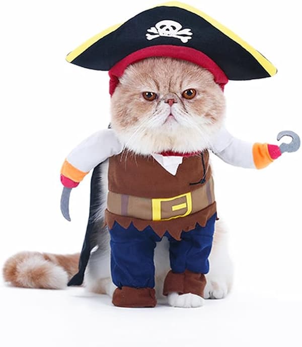 Husdjursdräkt Hund Katt Pirat Halloween Kostym Polyester