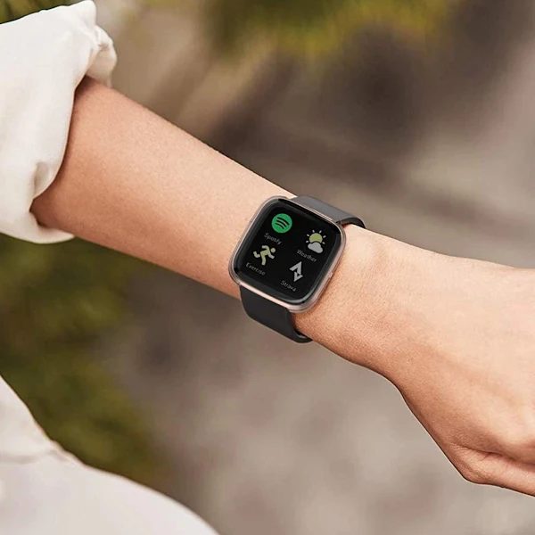 Scratch-resistant TPU case for Fitbit Sense 2, screen protector provides 360-degree full coverage, Versa 4 with ultra-thin slim design, easy installation