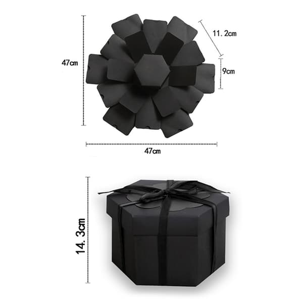 Explosion Box with Large Capacity Practical Stylish Black Explosion Gift Box for Engagement