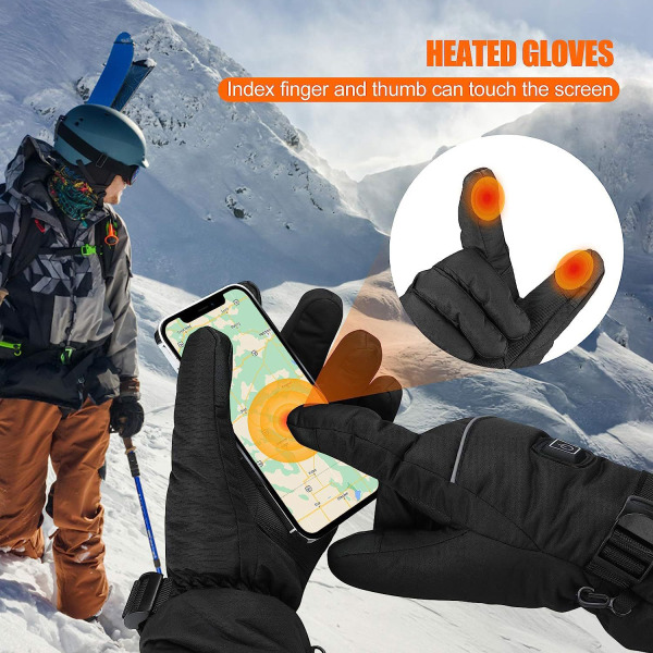 Oppvarmede hansker Vintervarme Oppvarmede håndvarmere for menn kvinner 3 varmeinnstillinger Batteridrevne oppvarmede hansker,