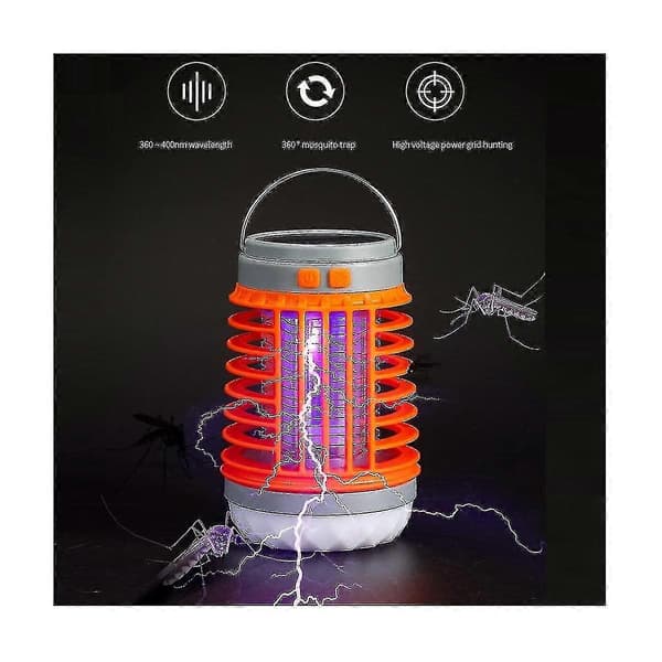 Riippuva LED-hyttyslamppu USB-ladattava sisä- ja ulkokäyttöön