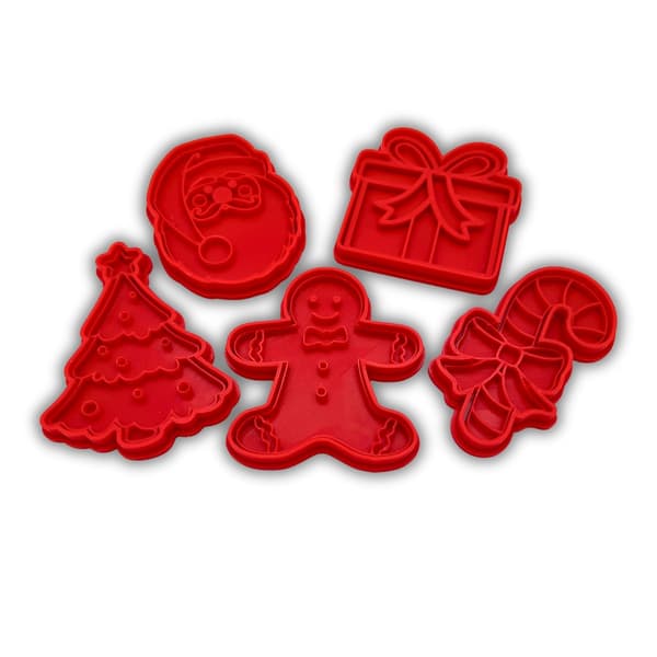 Christmas cookie cutter Santa gingerbread gift Christmas tree Red M Röd m