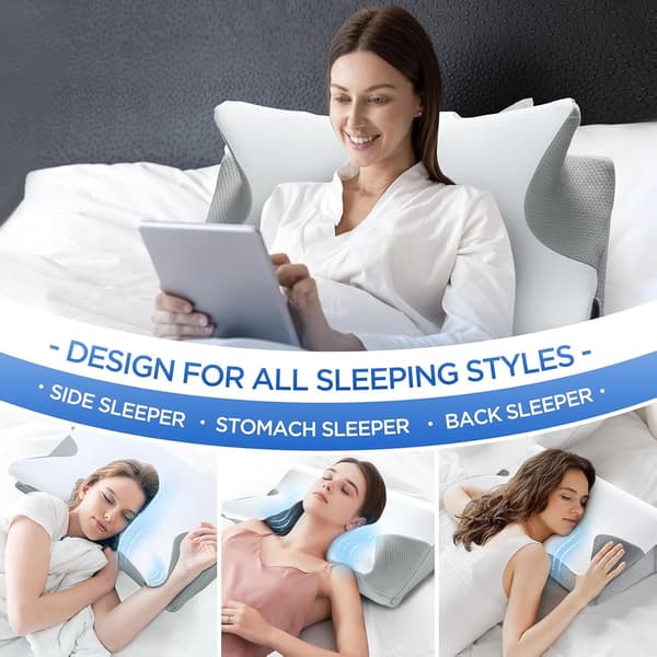 Ortopedisk nakkepute Memory Foam grå