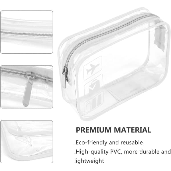 Transparent necessär - Quart-storlek godkänd väska för flygplans handbagage Transparent necessär (vit)