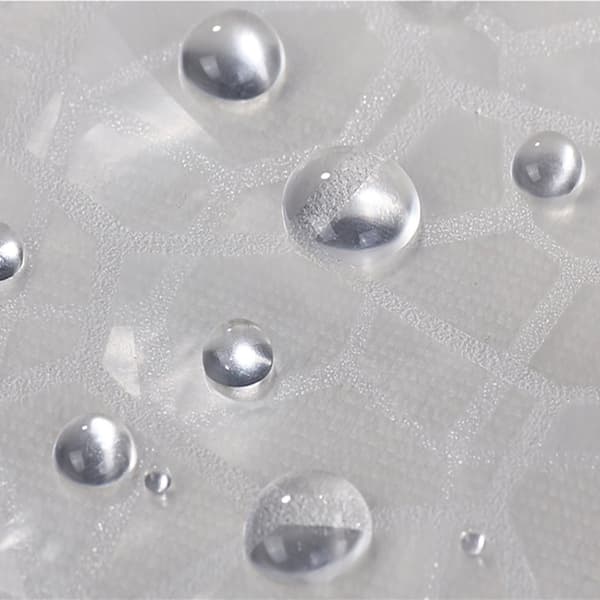 Solid Color Polyester Shower Curtain, 180x180cm, Waterproof, with Black Stitching, Includes Buckle, Polyester Fabric Shower Curtain
