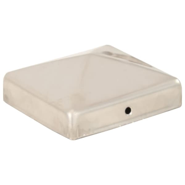 vidaXL Pylväshatut pyramidi 6 kpl ruostumaton teräs 81x81 mm Silver silver