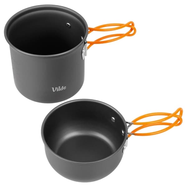 Campingkokkärlsset, aluminium, 3-delars, 800/450ml