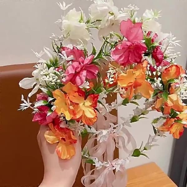 Hodebånd for barn Prinsesse Superalv Krans Hodeplagg Jente Skogsserie Simulering Blomsterbånd Hodebånd Jentehode