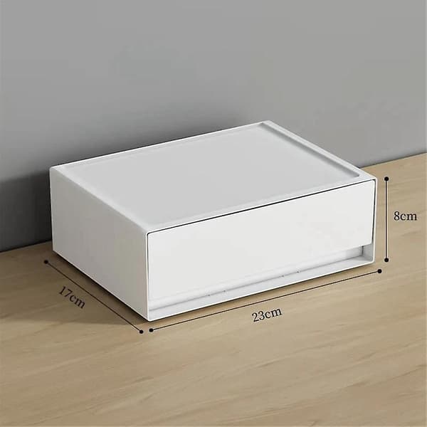 Stackable Desk Organizer Capacity Drawer Storage Box School Supplies Sundries Organizer, 2 Drawers