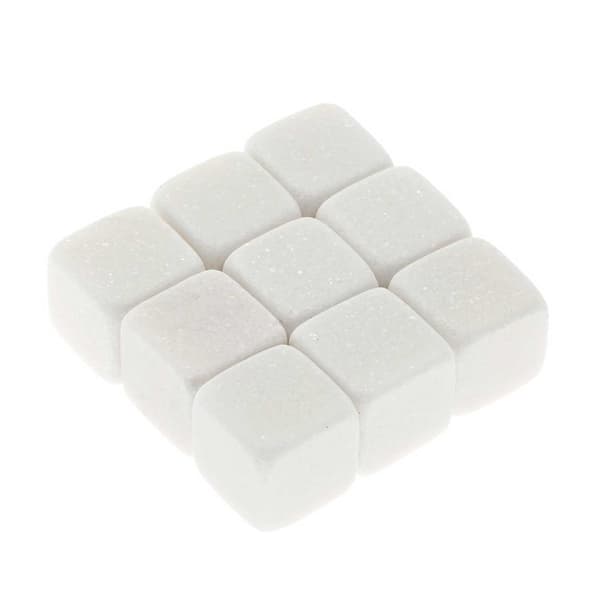 9-pak Naturlige Whiskysten - Isbitter af Sten Hvid hvid white
