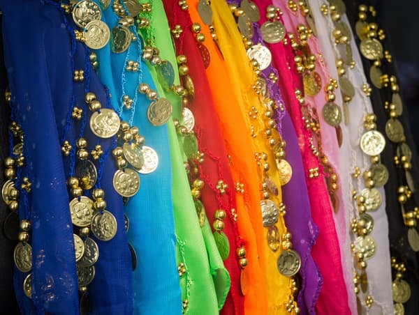 PRECORN Mavedans Hoftebælte 128 Guldmønter Møntbælte Karneval Danseforestilling