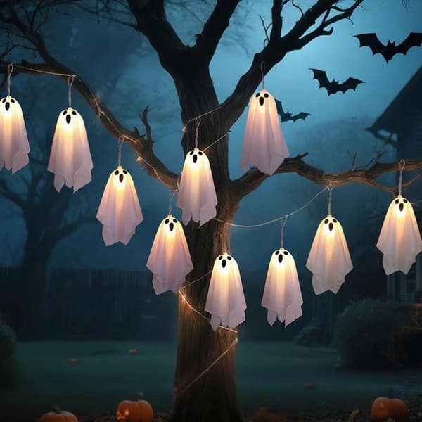 Halloween-lysslynger 8 moduser opplyste skumle spøkelseslysslynger