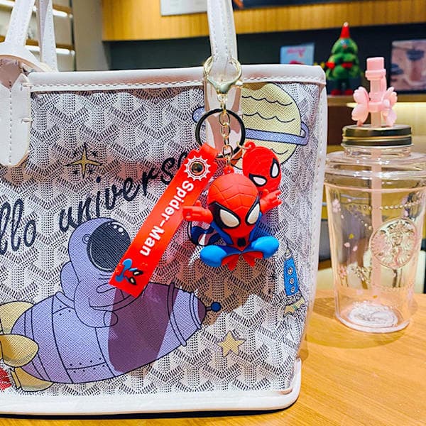 Marvel Spider-Man tegneserie-nøglering sort