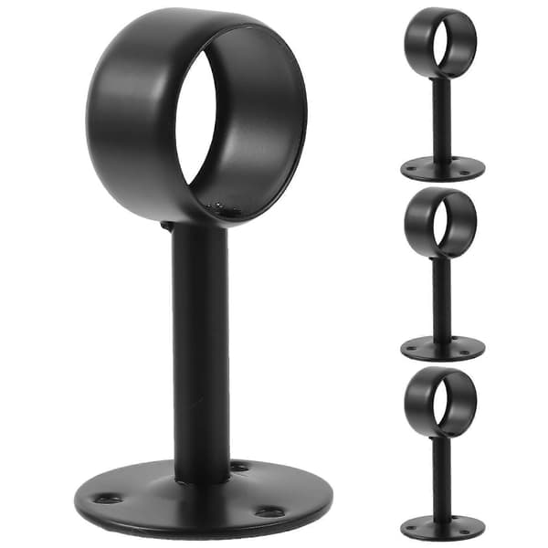 Takmonterat gardinstångsfäste Svart rostfritt stål 9x4,5x4,5 cm 4-pack
