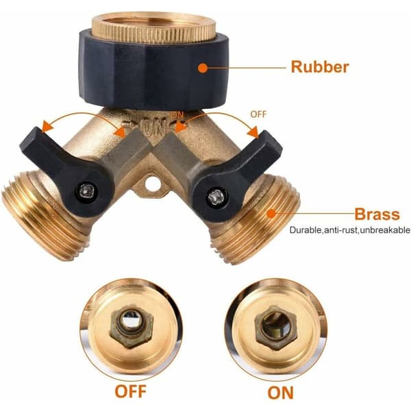 2-way Y-distributor for inlet hoses, 3/4 inch for connecting 2 devices