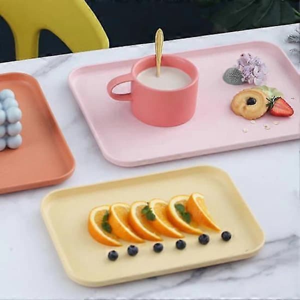 Multifunctional Large Serving Tray Plastic Practical Food Grade Storage Tray Home Dark Blue L