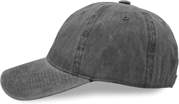 Baseballcaps i vasket bomull, justerbar utendørscaps med brem